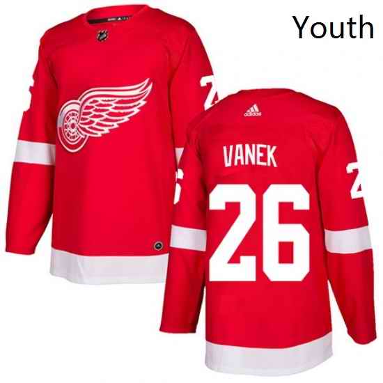 Youth Adidas Detroit Red Wings 26 Thomas Vanek Authentic Red Home NHL Jersey